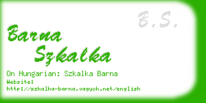 barna szkalka business card